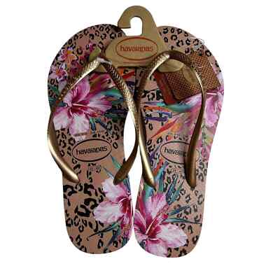 Havaianas Women's Crocus Rose Slim Animal Flip Flops Size 11/12
