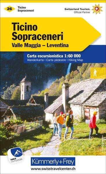 Thumbnail - Kümmerly+frey Wanderkarte 26 Ticino, Sopraceneri 1:60.000 | Deutsch