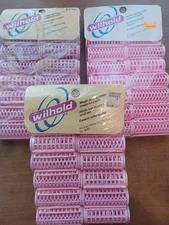 Vintage Wilhold Hair Rollers Snap On Large Pink Rollers Plastic NOS 46pc 3 Packs