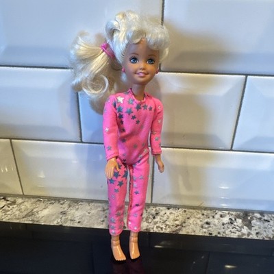 EUC VTG Barbie Gymnast Stacie Doll 90s Pink Outfit w Earrings Fully Articulated