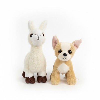 Ganz Plush Lot Llama & Chihuahua Dog Stuffed Animals Soft Toy Set 