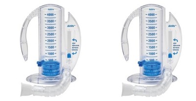 AirLife Volumetric Incentive Spirometer w/One-Way Valve 4000 mL, Pack of 2