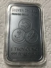 Silver Shield No Lie Gets To The Other Side 1 oz .999 Silver Antiqued Bar Round