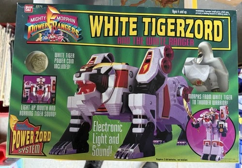 Mighty Morphine Power Rangers White Tigerzord / White Ranger New 1994 Vintage