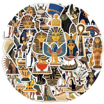 50x ÄGYPTEN Sticker Deko Aufkleber Sphinx Stickers Cartoon Egypt Gizeh Pharao