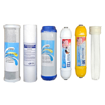 Set mit 6 Wasserfiltern PP+UDF+CTO+UF+T33+MINERAL Aqua Cristal 6