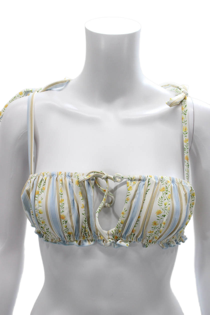 We Wore What Women Bikini Top Multicolor Striped Nylon Size SFree Shipping in US $100+ Orders | $6.95 Orders Below