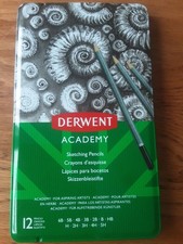 Derwent Academy  Sketching Pencils 12-Pack, 6B-5H, Artist College Art