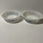 (2) Vintage Glasbake 2 Qt Casserole Dish Farm Scene