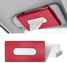 Universal Car Sun Visor Tissue Holder Rectangular Napkin Organizer Color Red