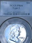 1956 Silver Franklin Half Dollar 50C Type 2 Pcgs PF 66