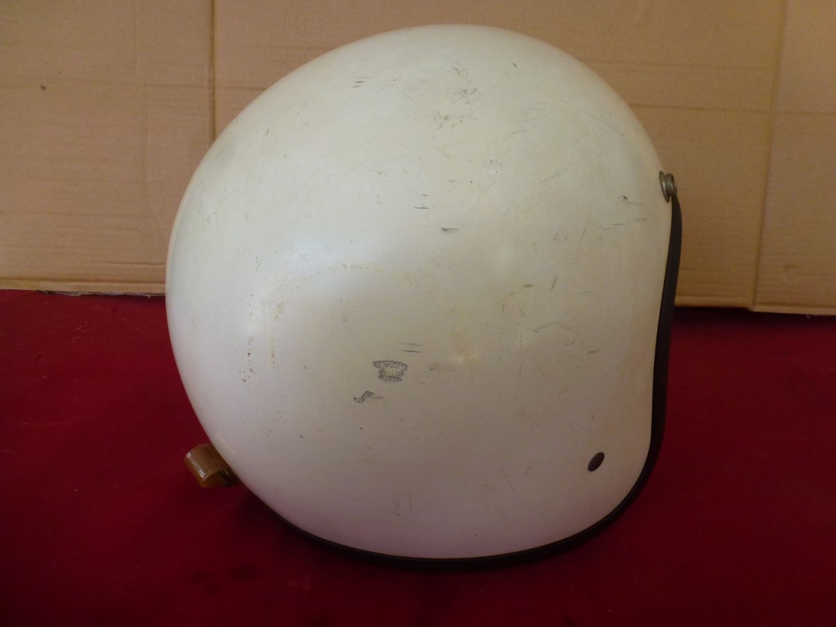 Vintage 1960's BELL 500-TX White Mortorcycle/Auto Racing Helmet