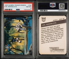 1985 Hasbro Transformers Card #180 Evil Seeking Evil PSA  Megatron Soundwave 