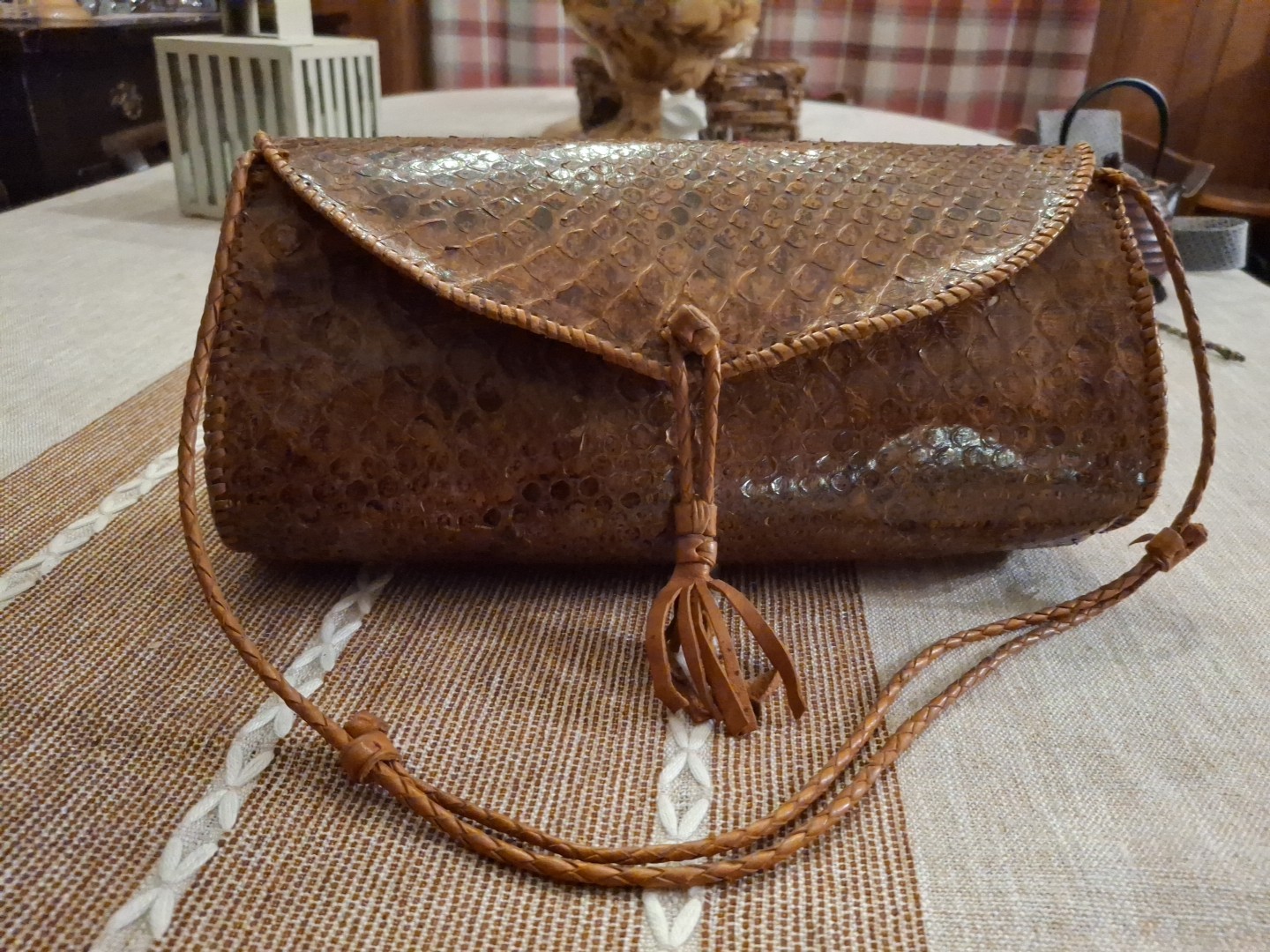 Python Crossbody Purse Genuine Leather. Adjustabl… - image 2