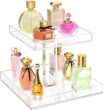 2-Tier Acrylic Bathroom Cosmetic Storage Organizer for Dresser and Countertop -