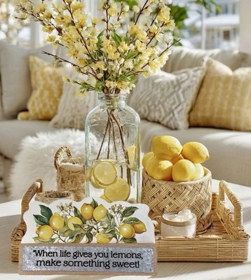 Lemon Table Centerpiece Decor Amalfi Coast Decoration RARE - Kitchen Wall Window