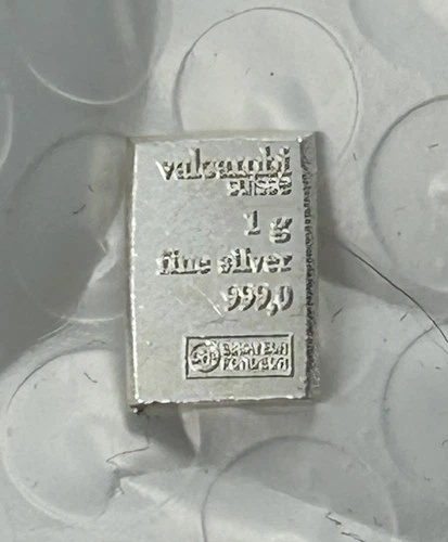Valcambi 1 Gram Silver Bar -.999 Fine Silver