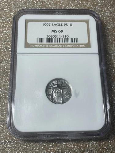 1997 1/10 Oz .9995 Fine Platinum Eagle NGC MS 69 (First Year Of Issue)