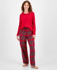 Family Pajamas Women's Mix It Brinkley Pajama Brinkley Plaid 2 Piece Set Size XL