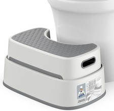 Toilet Stool Squat Adult Bathroom Foot Stool Off-White  Dark Gray Heavy Duty