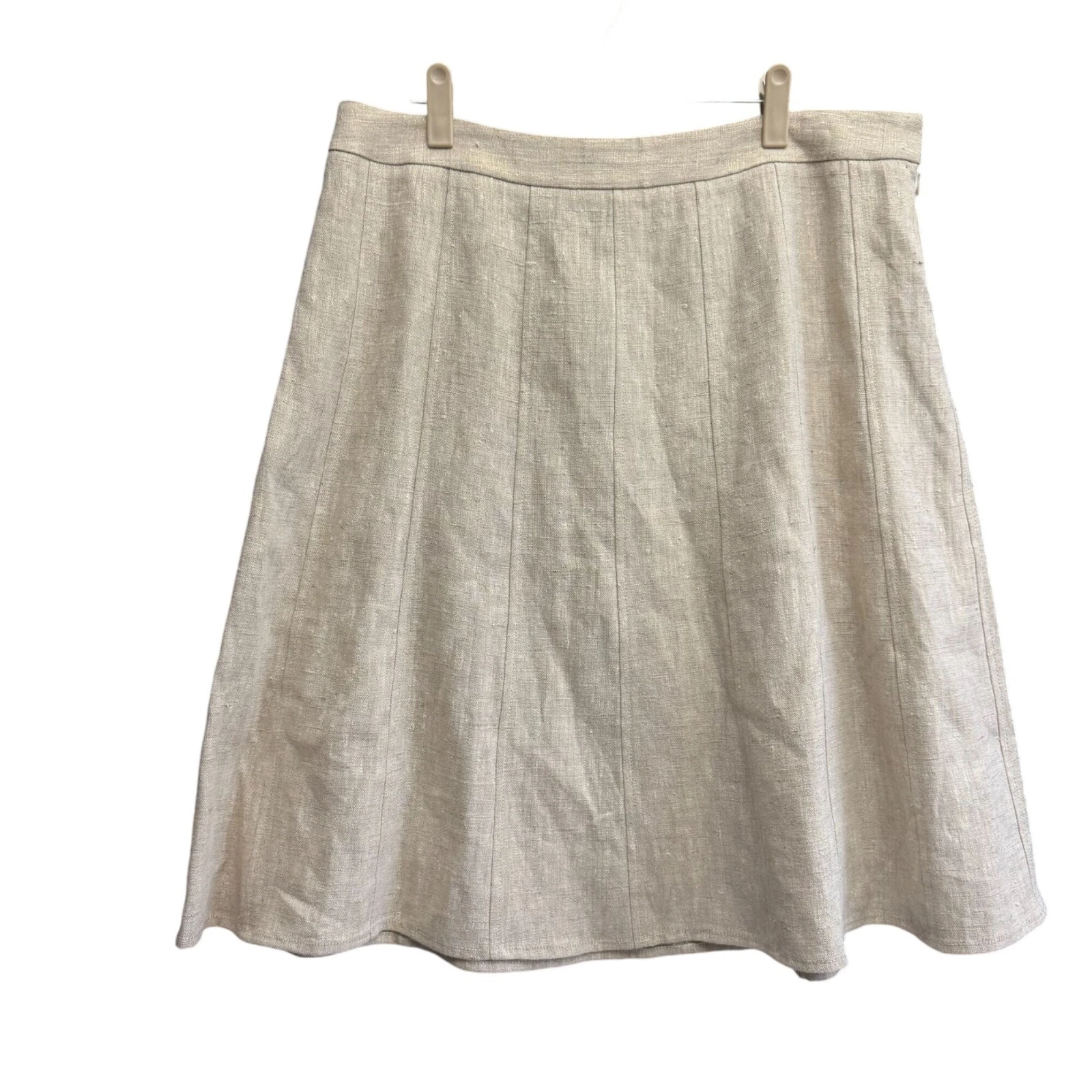 NWT Dana Buchman 100% Linen Skirt Women's 12 Beige Modern