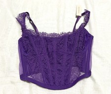 NEW Victoria's Secret Corset Bra Bustier Lingerie Dream Angels Purple Lace Sz XS