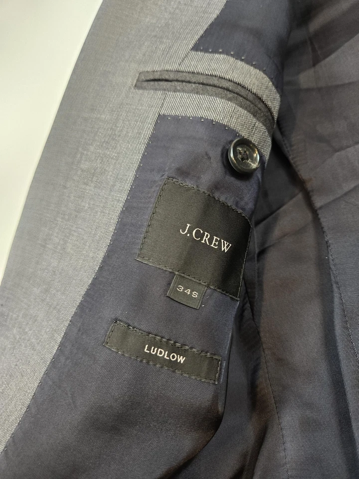 J Crew Ладлоу Blazer мужской 34S серый 100% шерсти Tollegno 1900 Италии костюм куртка - Изображение 4 из 4