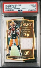 Jordan Love 2020 Select Draft Jersey White Prizm /75 PSA 9 MINT Rookie RC #DSJLO