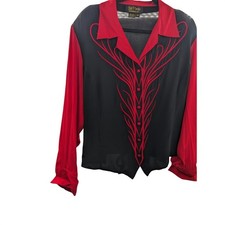Vintage Bob Mackie Wearable Art 100 Silk Western Embroidered Blouse 2X Plus
