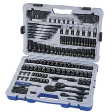 WESTWARD 55MT03 Socket Set,SAE/Metric,183 pcs.,Chrome 55MT03