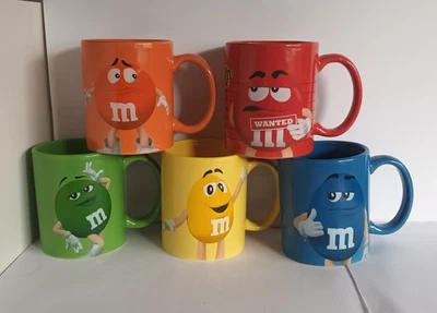M&M’s Tassen  Set 5 Keramik  Becher Mars Werbung Figur - Bild 1 von 4