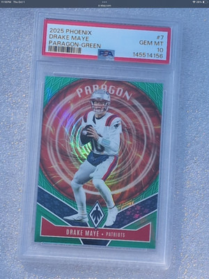 drake maye 10/99 jersey number match 1/1 rare psa 10 