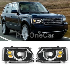 Pair Defender Style Head Light Assembly For Range Rover Vogue L322 2010-2012