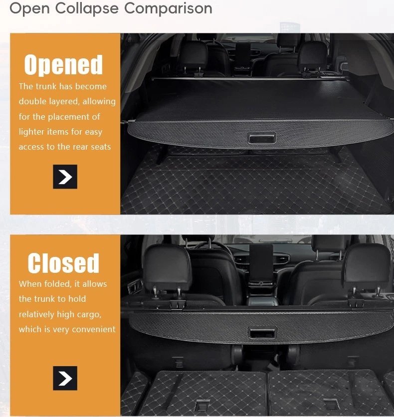 Protector de pantalla de cubierta de maletero trasero retráctil para Jeep Compass 2013-2016 Foto 2 de 4