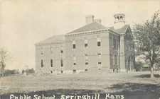 c1910 Springhill Kansas Public School occupation RPPC Postcard 25-7905