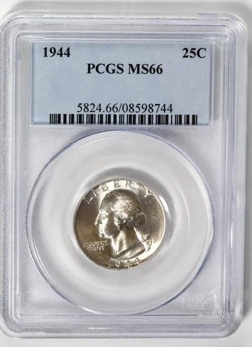 1944 25C Washington Quarter Dollar PCGS MS66