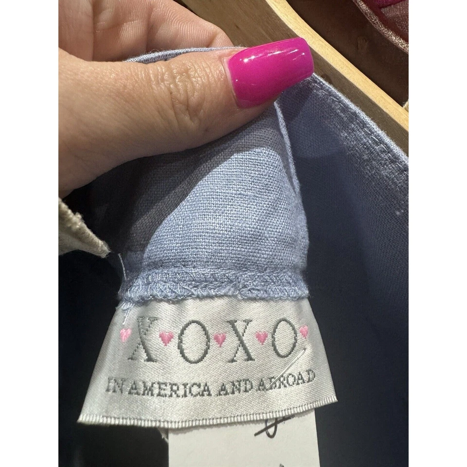 Vintage 90s XOXO Periwinkle Blue Mid Rise Cotton Blend Shorts Size 3 - Imagem 2 de 4