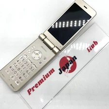 Sharp AQUOS Keitai SH-01J Gold Flip Phone Unlocked SIM Free  Used & Tested Japan