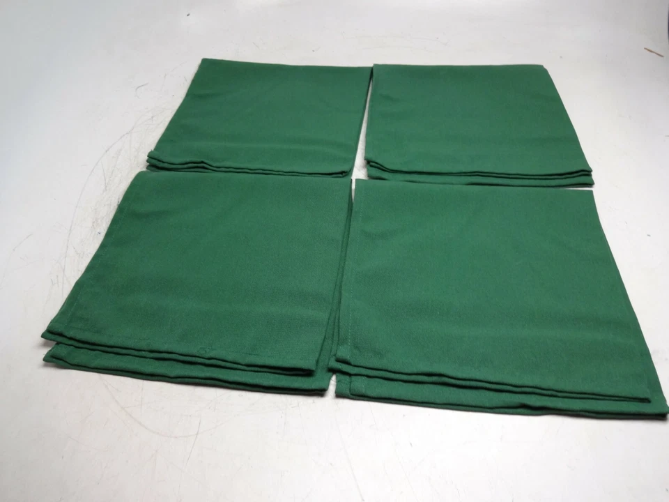 Lot of 4 Hilden America 100% Polyester Hunter Green Square Napkins 20" x 20" - Image 3 of 4