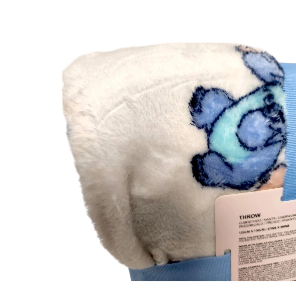 Disney Stitch & Angel Soft Throw Blanket 120x150cm Primark Recycled Polyester - Image 4 of 4