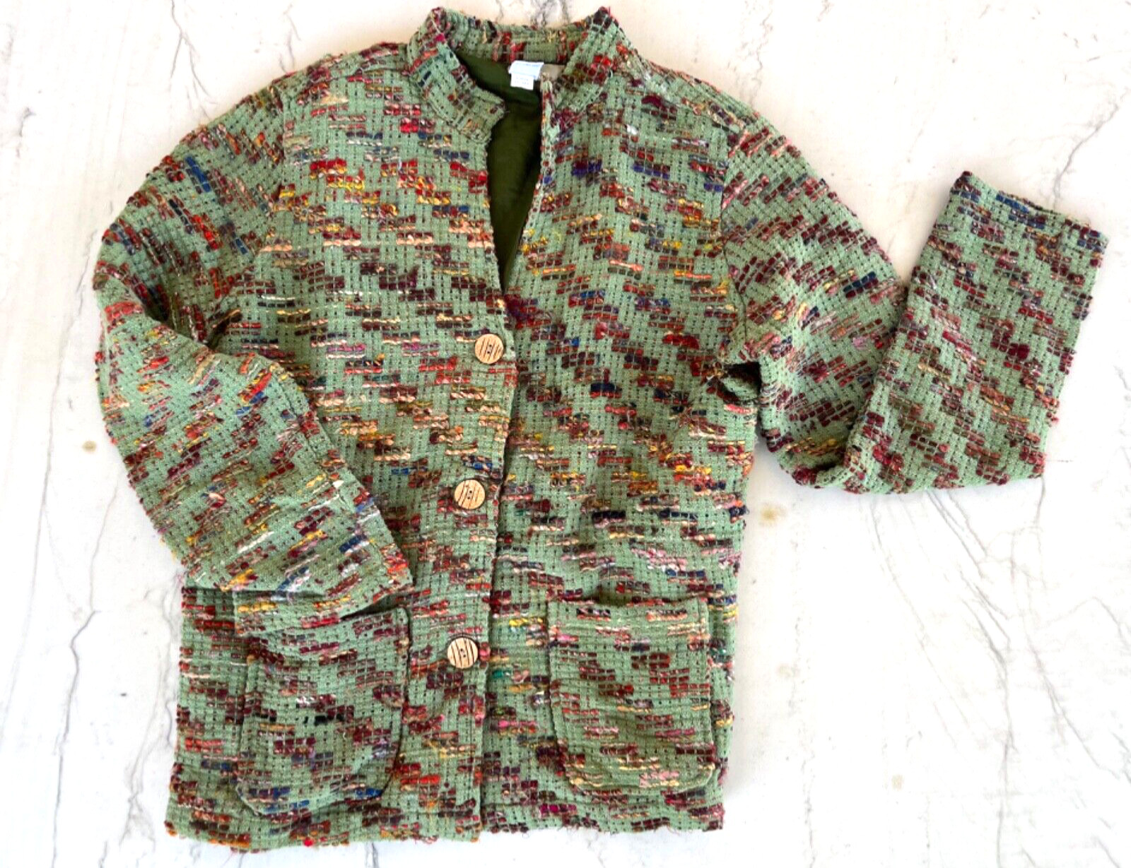 TERRITORY AHEAD Multicolor Button Front Textured … - image 3