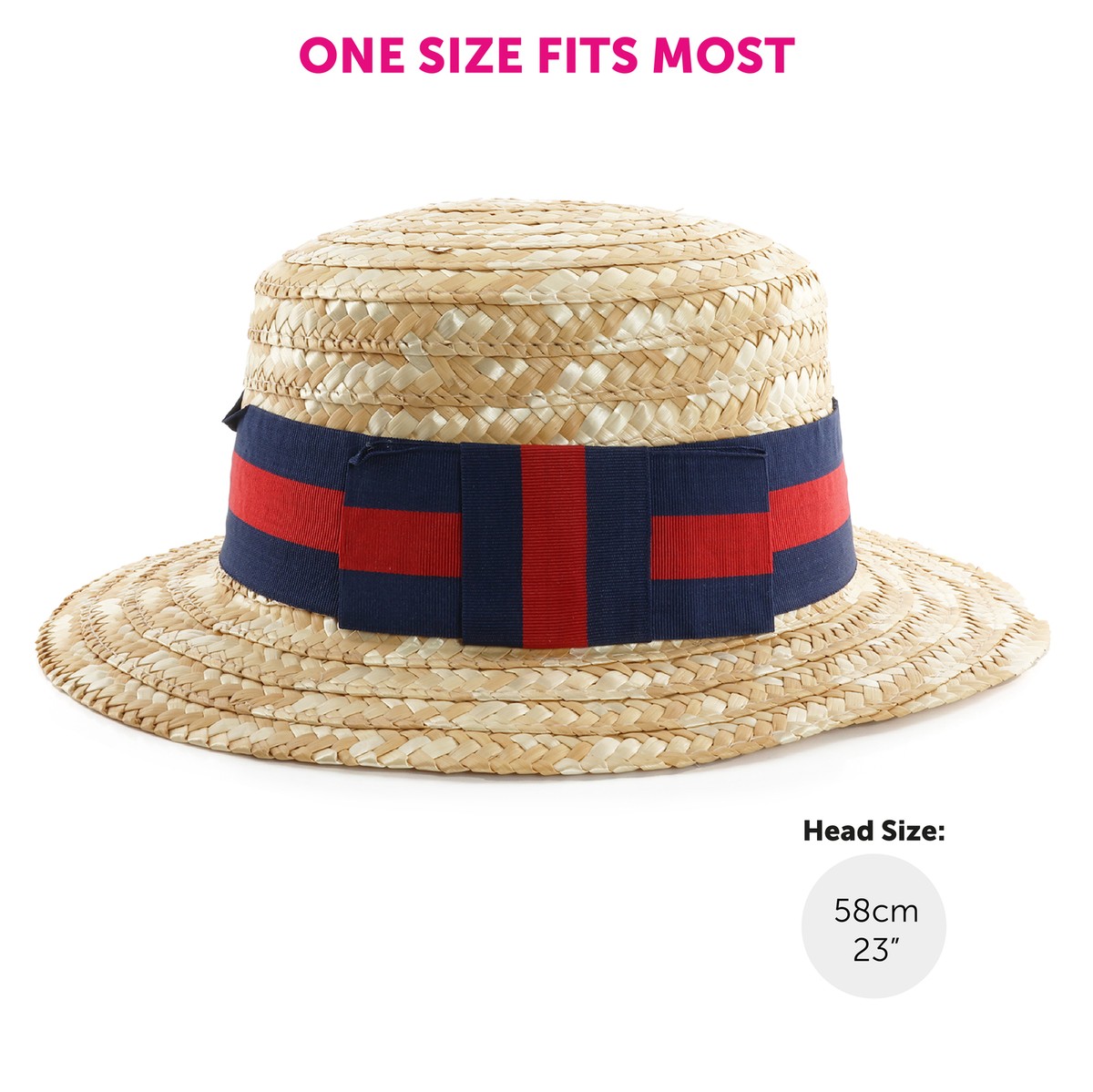 DELUXE STRAW BOATER HAT ADULT SCHOOL BOY 1920S FANCY DRESS