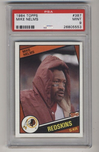 1984 Topps #387 Mike Nelms PSA 9 Washington Redskins Free Shipping! | eBay