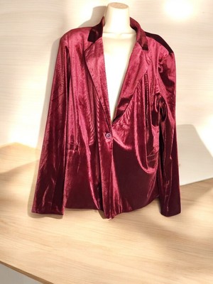 Unique21 Women s Top Size 22 Burgundy Long Sleeve Button Pocket UK Style