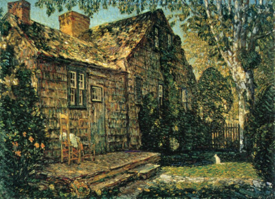 Childe Hassam Little Old Cottage Egypt Lane 1917 17''x 22'' Archival Art Print