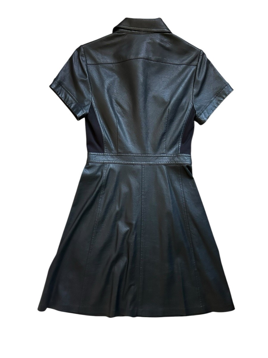 BCBGMAXAZRIA Women's Faux Leather Mini Dress, Black, Size XXS | eBay