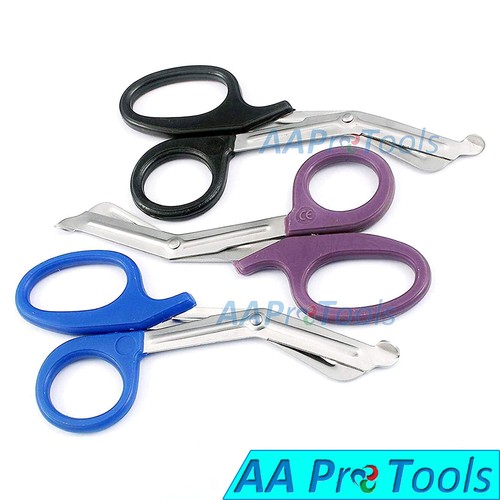3 PARAMEDIC EMT TRAUMA SHEARS SCISSORS FIRST AID 5.5" NURSE (Black Purple, Blue) - Picture 3 of 3