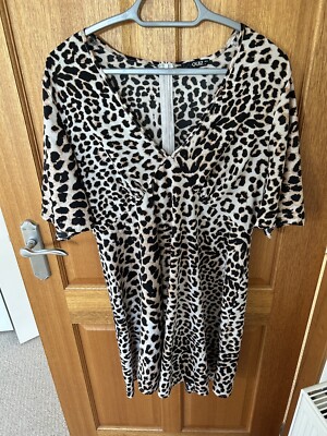 Leopard Print Skater Dress Quiz Size 16 UK