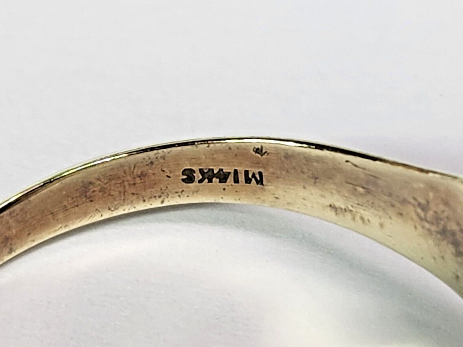 1940s 13k Gold Lab Created Ruby Split Shank Semi … - image 17