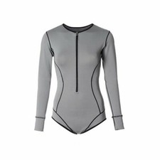 Womens Long Sleeve One-Piece Surfing Swimwear Swimsuit Zip Swimming Costume